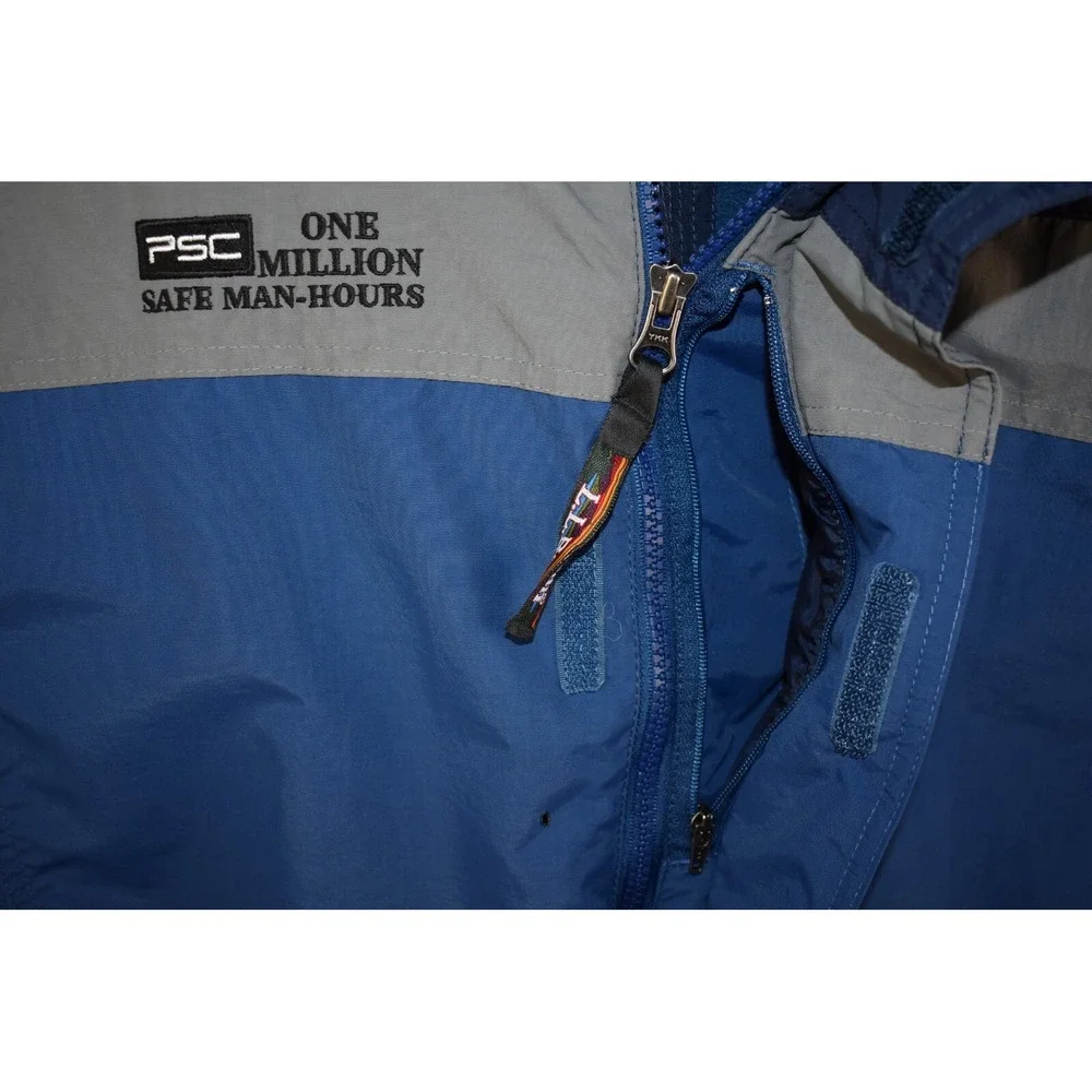 LL Bean 3 In 1 Men's Jacket Size LFull  Zip Blue Lined Fleece Heavyweight -Flaws